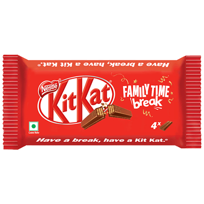 Nestle Kitkat, 6X2 Fingers Wafer Bar, Family Pack, 61.6 G (Pack of 4)
