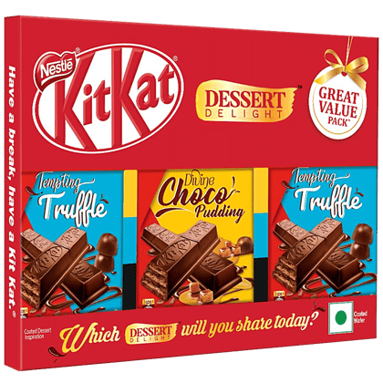 Nestle Kitkat Dessert Delight, Triple Dessert Pack, 50 G (Set Of 3)