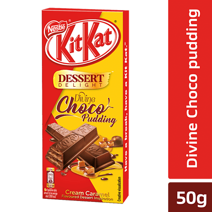 Nestle Kitkat Dessert Delight Coated Wafer, Divine Choco, Pudding, Cream Caramel, 50 G