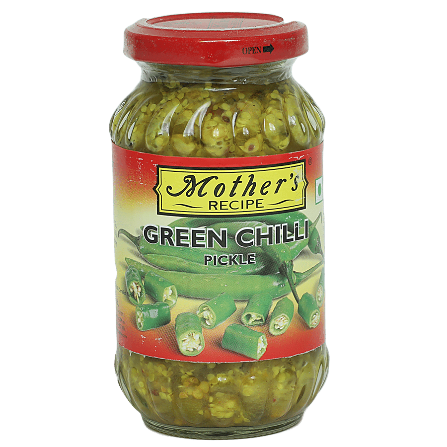 Mother's Recipe Pickle, Green Chilli, 300 G Jar