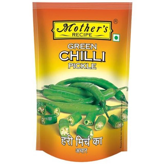 Mother's Recipe Pickle, Green Chilli, 200 G Pouch