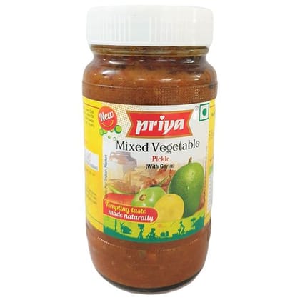 Priya Pickle, Mixed Vegetable (With Garlic), 500 G Bottle