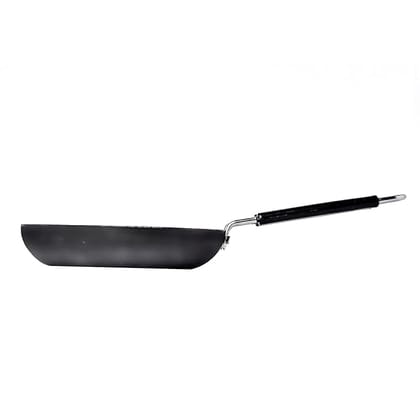 Black Carbon Steel Wok Pan with Wooden Handle - 12 Inch Black Carbon Steel Wok Pan with Wooden Handle - 12 Inch