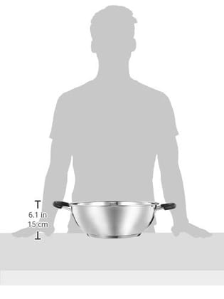 Stainless Steel Kadhai with Glass Lid, 1.5 LTR Stainless Steel Kadhai with Glass Lid, 1.5 LTR