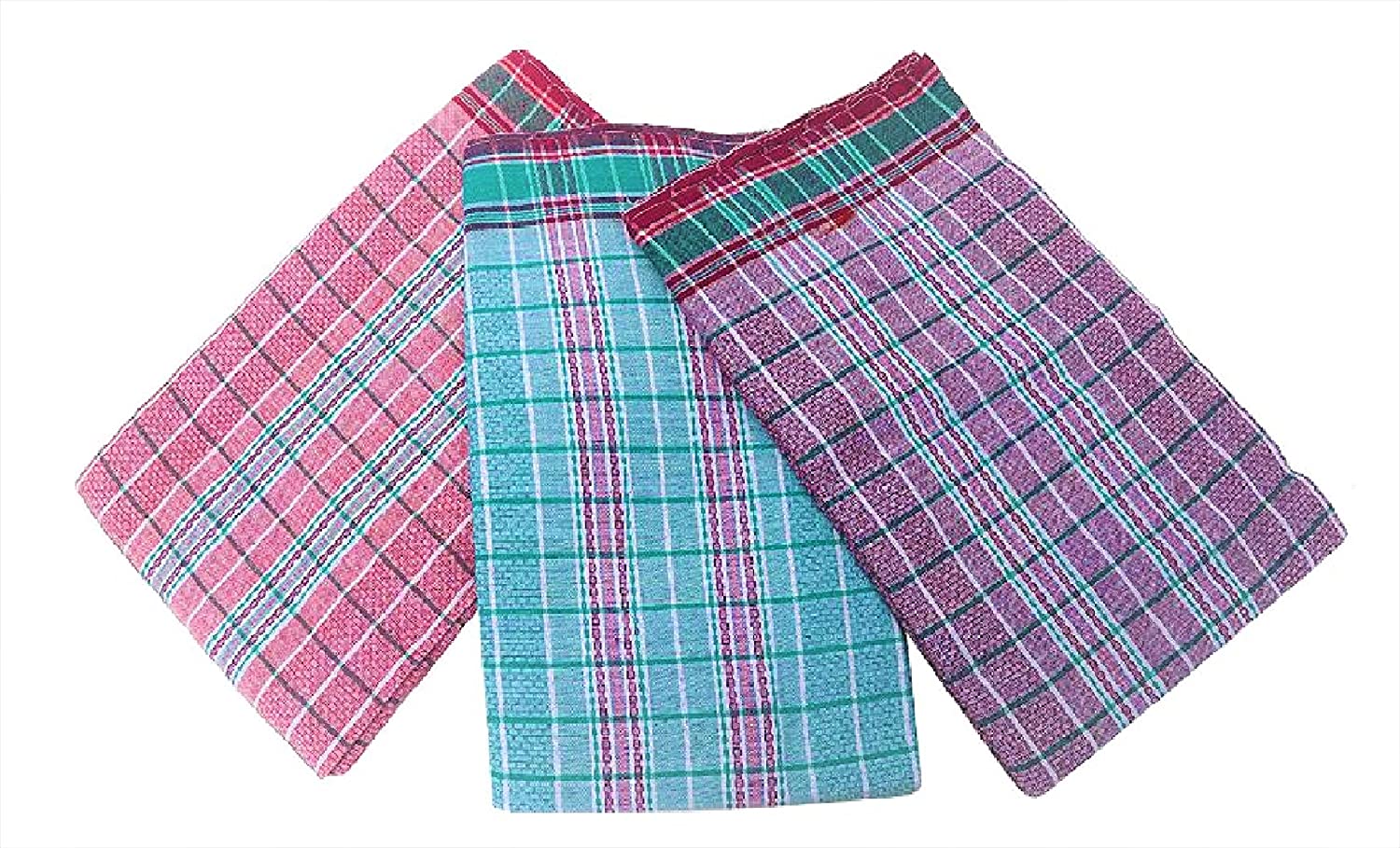 Lafabriqueind Breathable Pure Cotton Gamcha for Men | Heavy Design 60 GSM Bath Towel Gamcha for Men & Women Pack of 1 (Size-30x66 inches, Multicolors)