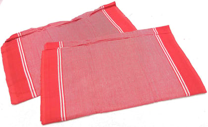 Lafabriqueind pure cotton Holy Puja, Preist Gamcha/ Lal vastra, Red color, medium size, Pack of 2