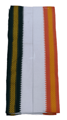 Lafabriqueind pure cotton soft gamcha, WHITE color towel, big border, 2 mtr size, Pack of 1