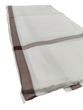 Lafabriqueind Men's Woolen White Lohi/Shawl with Elegant Big Border in Large Size - Pack of 1