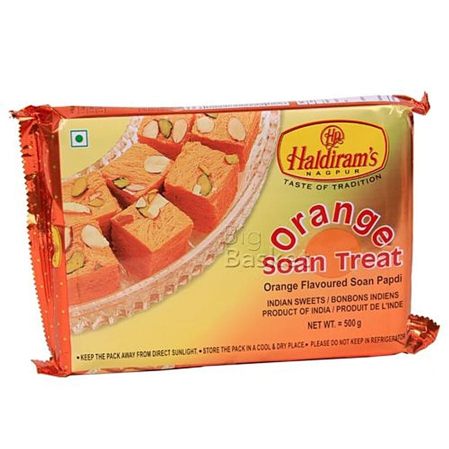 Haldiram's Soan Papdi, Orange, 500 G Pouch