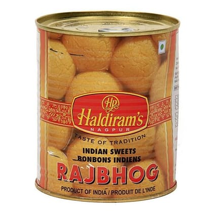 Haldiram's Rajbhog, Dipped In Sugar Syrup, Sweet Delicacy, 1 Kg Tin
