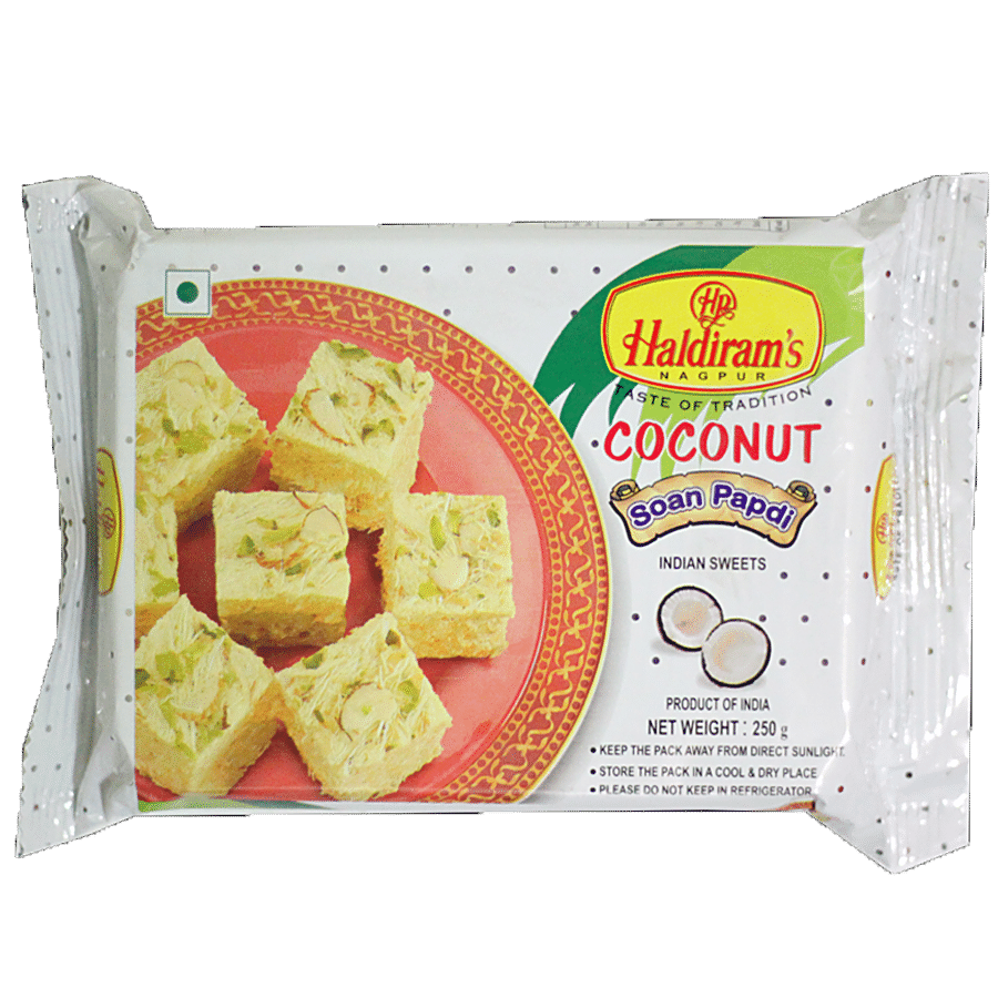 Haldiram's Soan Papdi, Coconut, 250 G Pouch