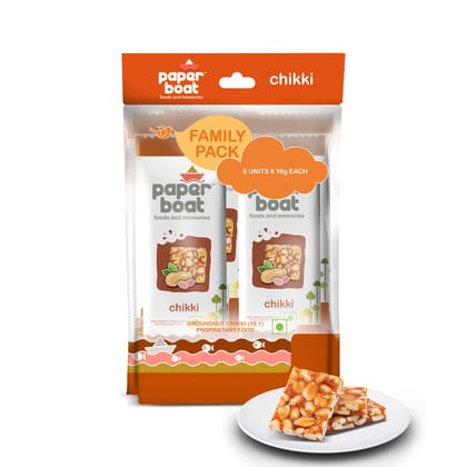 Paper Boat Chikki Family Pack, Peanut Bar, No Added Preservatives And Colours, Gajak, Sweets, Made With Jaggery, Gazak (Pack Of 6, 16G Each)