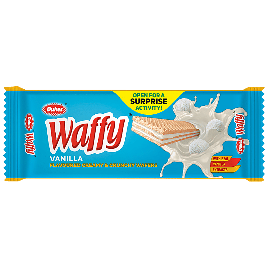 Dukes Waffy, Vanilla Flavoured Creamy & Crunchy Wafers, 60G