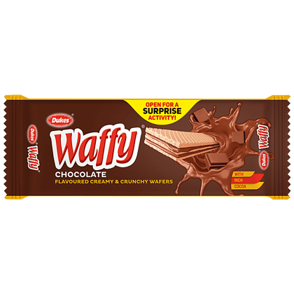 Dukes Waffy Wafers, Chocolate Flavoured Creamy & Crunchy, 60 G Pouch