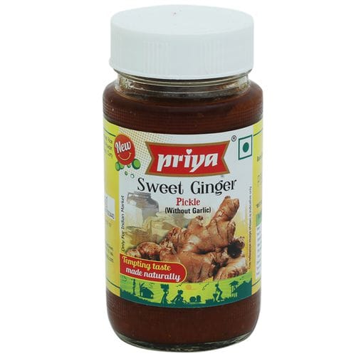 Priya Pickle, Sweet Ginger Without Garlic, 300 G Bottle