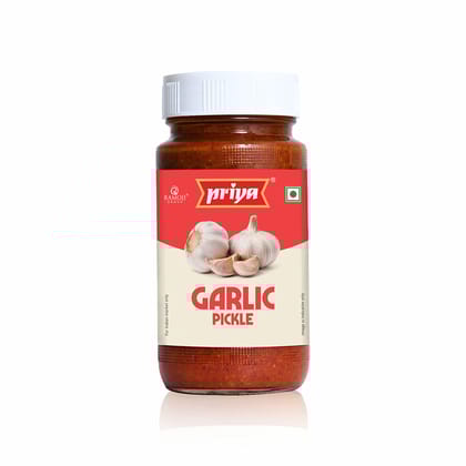 Priya Garlic Pickle, Authentic Telugu Style Achar, Traditional South Indian Taste, Homemade Lahsun Achar, Tangy And Spicy, 300G