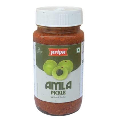 Priya Amla Pickle Without Garlic Authentic Telugu Style Amla Achar, Traditional South Indian Taste, Homemade Andhra Pickles, 300G