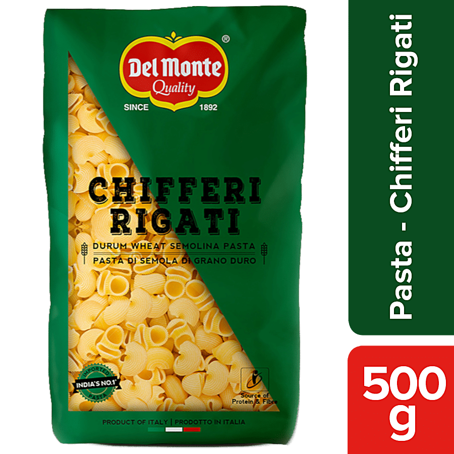 Del Monte Durum Wheat Pasta, Chifferi Rigati, 500 G