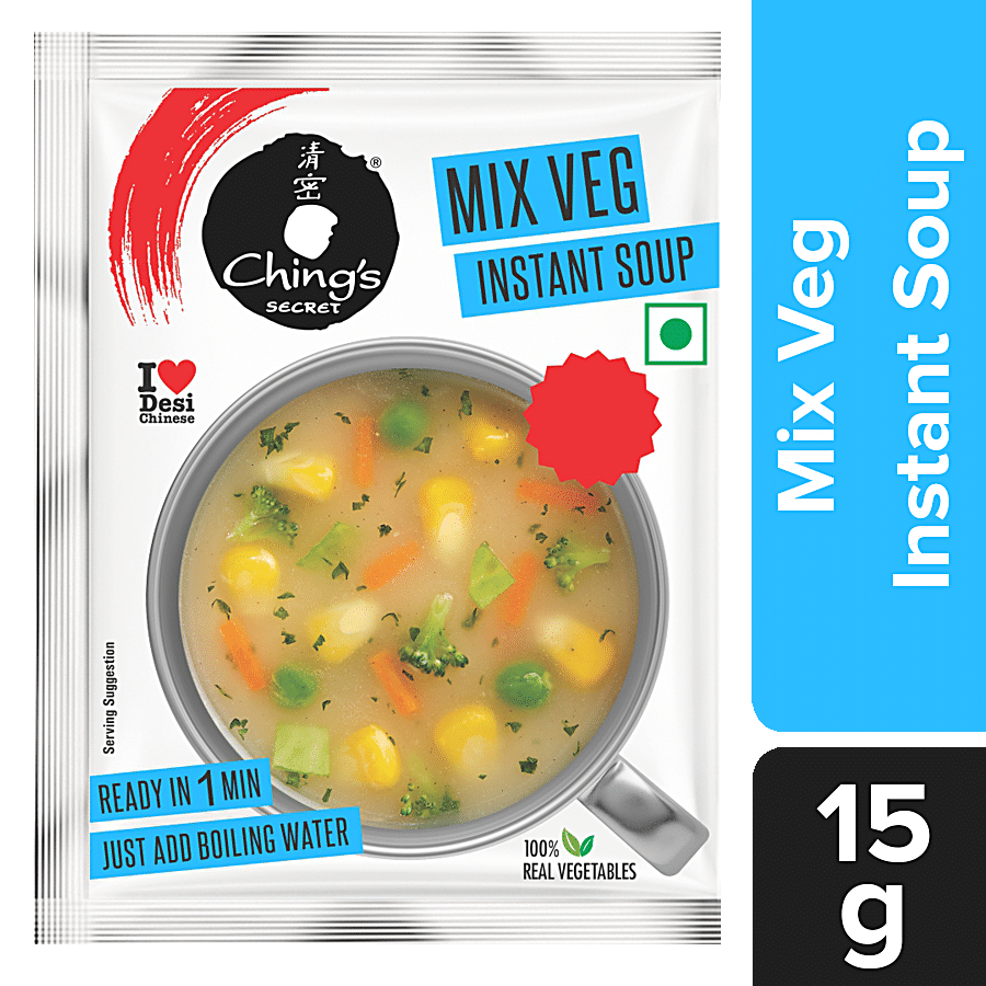 Ching's Secret Mix Veg Instant Soup, 15 G Pouch