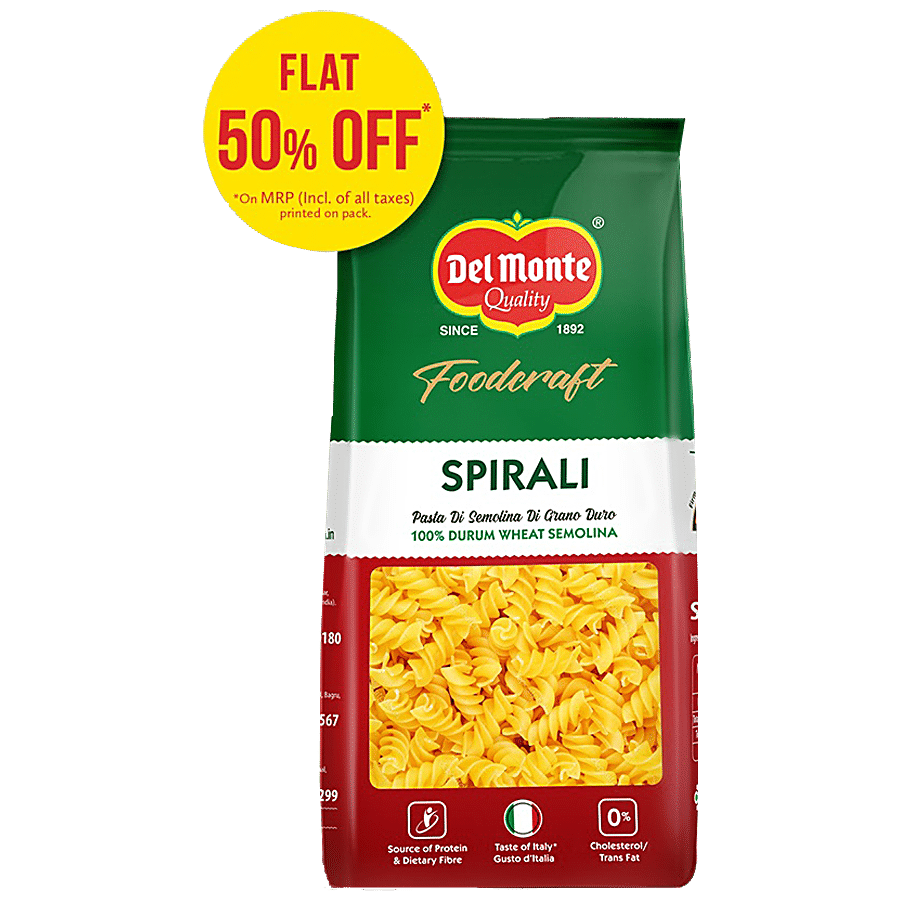 Food Craft Durum Wheat Pasta, Fusilli, 500 G