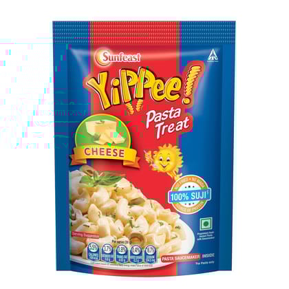 Sunfeast Yippee! Pasta Treat, Cheesy And Soft Suji, Rawa Pasta, Cheese, 65G Pack