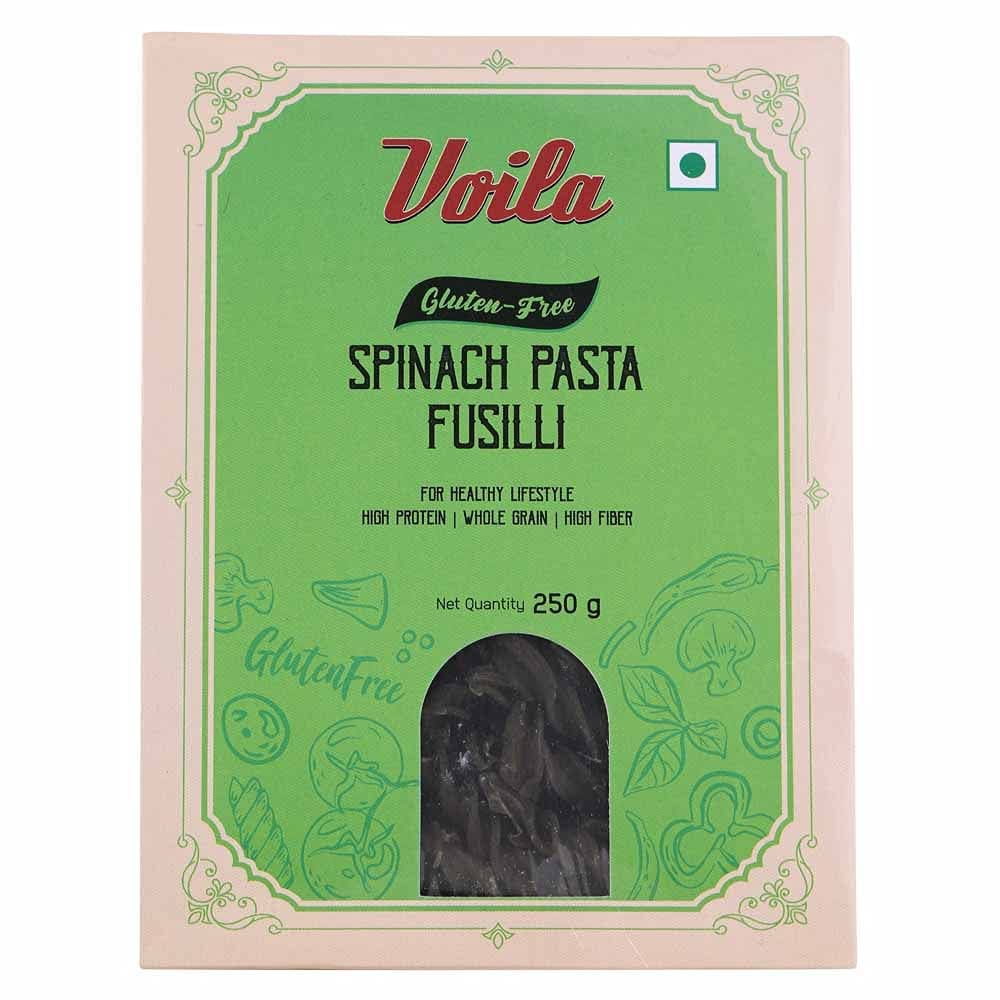 Voila Spinach Pasta, 250Gm, Gluten Free Pasta, High Protein, High Fiber, Healthy Pasta