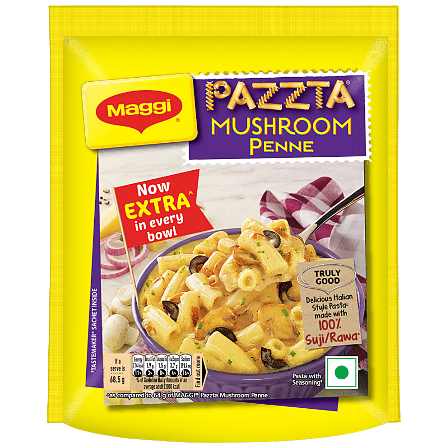 Maggi Pazzta Mushroom Penne, Made With 100% Suji/Rawa, 68.5 Gm