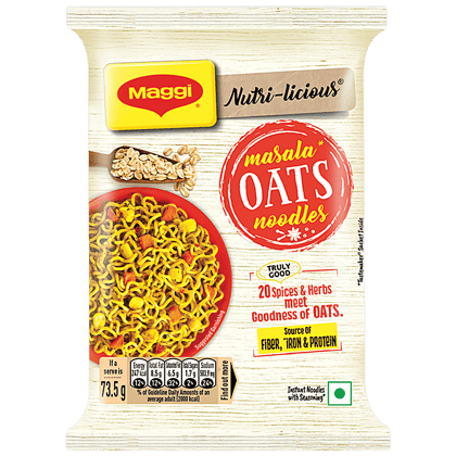 Maggi Noodles, Nutri, Licious Masala Oats, 73.5 G Pouch