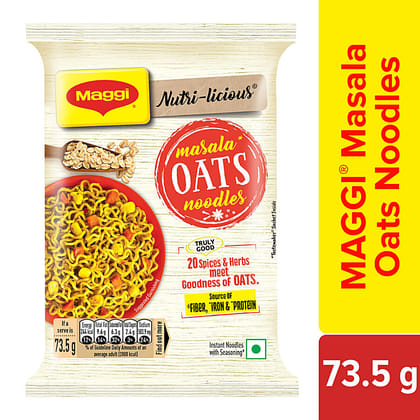 Maggi Noodles, Nutri, Licious Masala Oats, 73.5 G Pouch