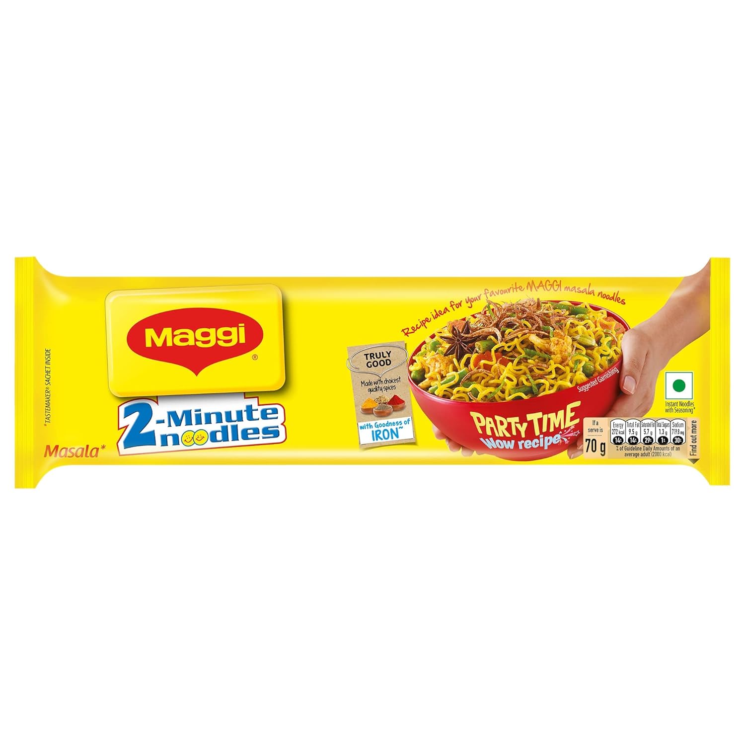 Nestle Maggi 2, Minute Instant Noodles, Masala Noodles With Goodness Of Iron, 560G Pouch