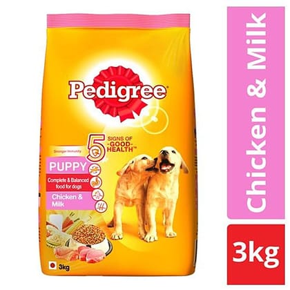 Pedigree Dry Dog Food, Chicken & Milk, For Puppy, 3 Kg