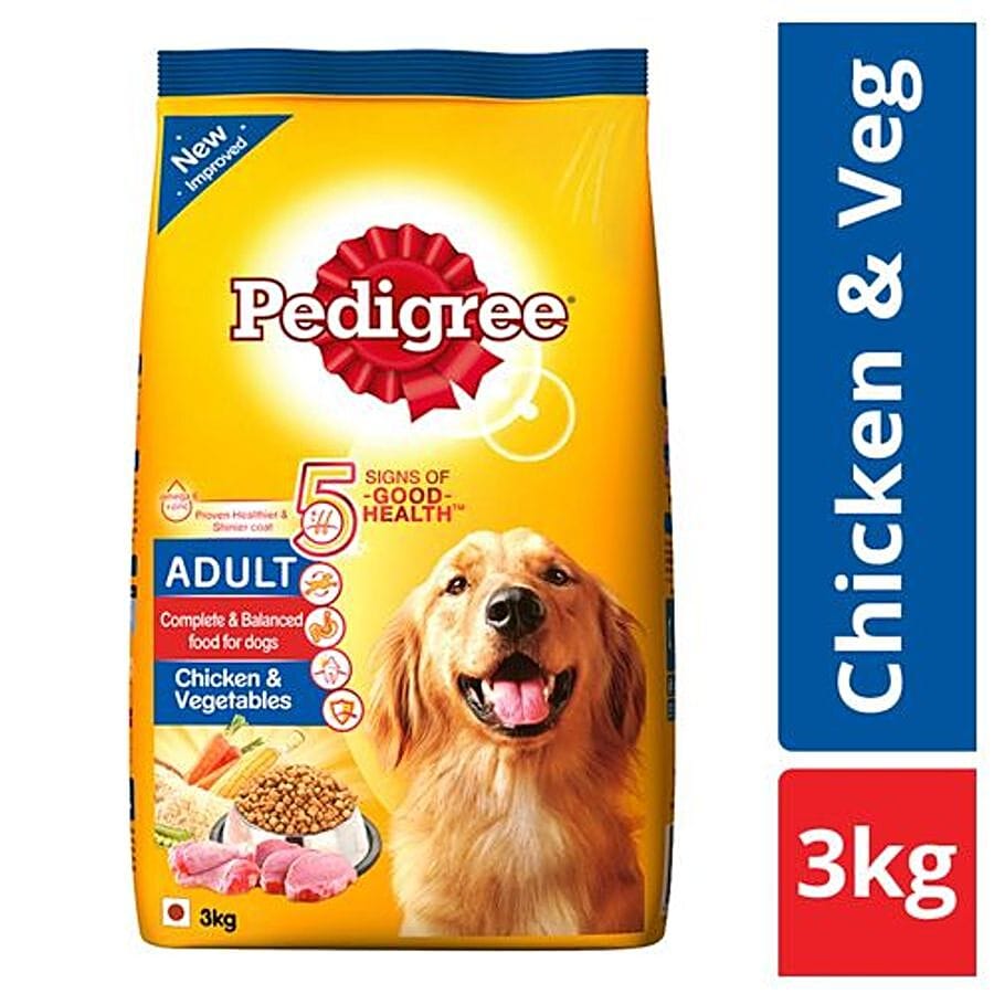 Pedigree Dry Pet Food, For Adult Dogs, Chicken & Vegetables, 3 Kg