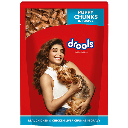 Drools Puppy Wet Dog Food, Real Chicken & Chicken Liver Chunks In Gravy, 150 G