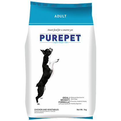 Purepet Chicken & Vegetables Adult Dog Dry Food, 1 Kg