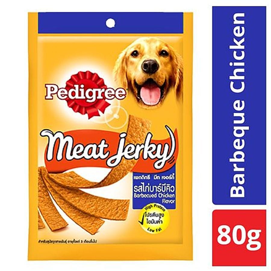 Pedigree Meat Jerky, Barbecued Chicken Flavor, High Protein, 80 G