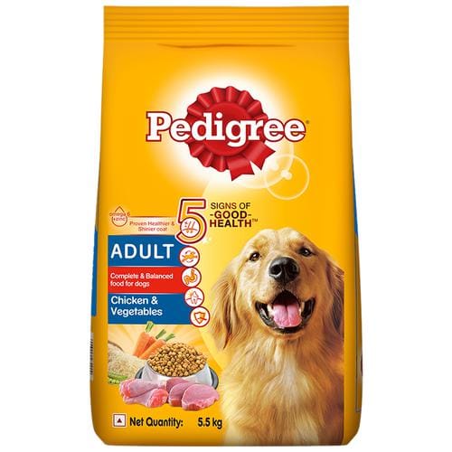 Pedigree Adult Dry Dog Food, Chicken & Vegetables, 5.5 Kg