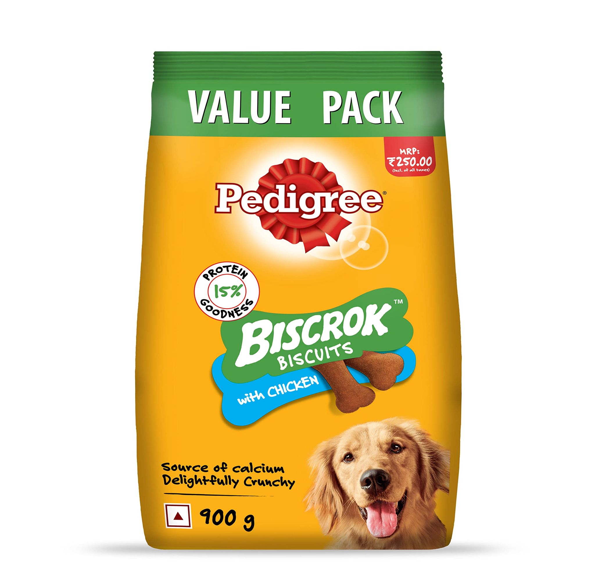 Pedigree Biscrok Biscuits Dog Treats (Above 4 Months), Chicken Flavor, 900G Pack