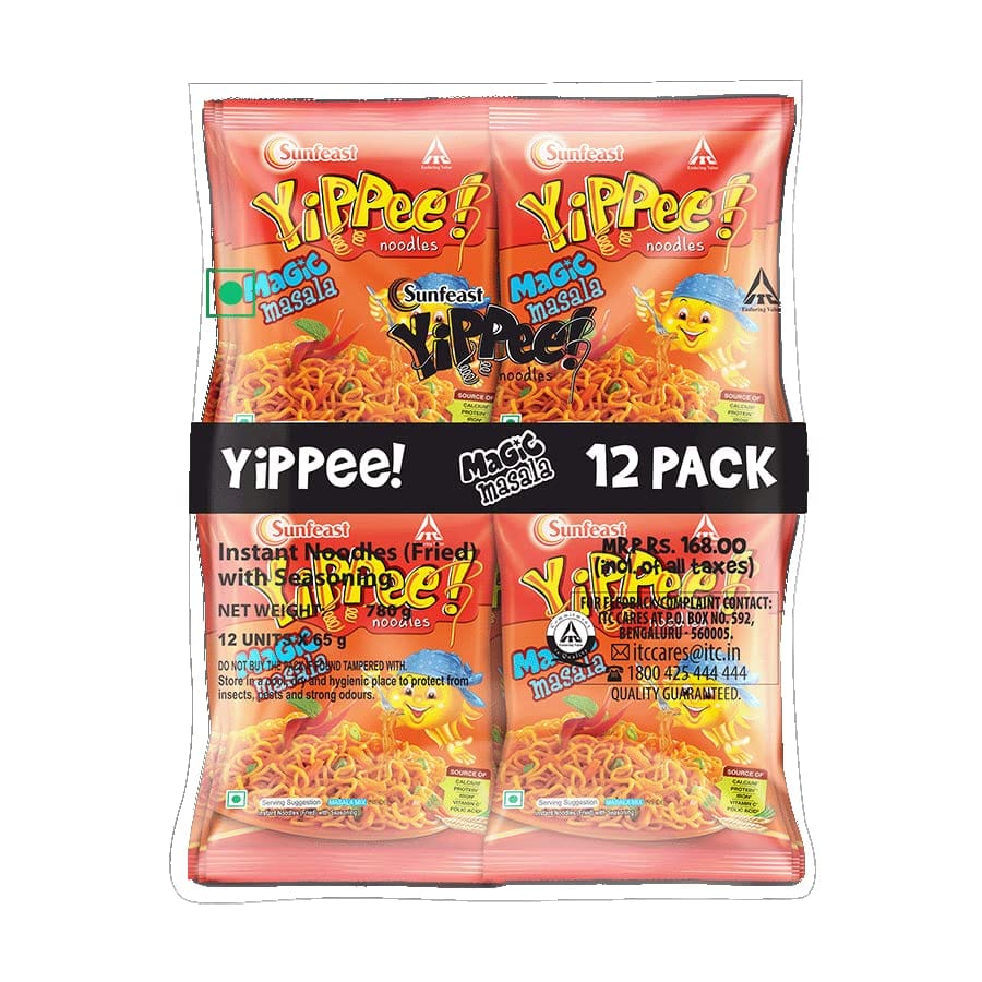 Sunfeast Yippee! Magic Masala Noodles, 70G [Pack of 12]
