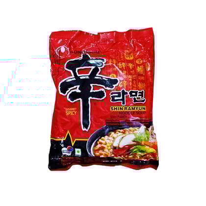 Nongshim Shin Ramyun Korean Style Spicy Noodle Soup Instant Noodles, 4.23 Oz /, 120 G