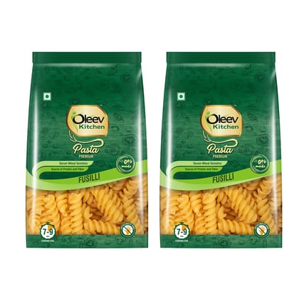 Oleev Kitchen Fusilli Pasta (0% Maida, Durum Wheat, Buy 1 Get 1 Free, 800G, 400G X 2