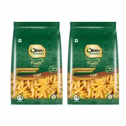 Oleev Kitchen Penne Pasta (0% Maida, Durum Wheat L Buy 1 Get 1 Free, 800Gm, 400Gm X 2