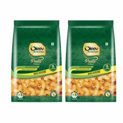 Oleev Kitchen Premium Macaroni Pasta(0% Maida, Duram Wheat, Free, 800Gm, 400Gm X 2, Vegan
