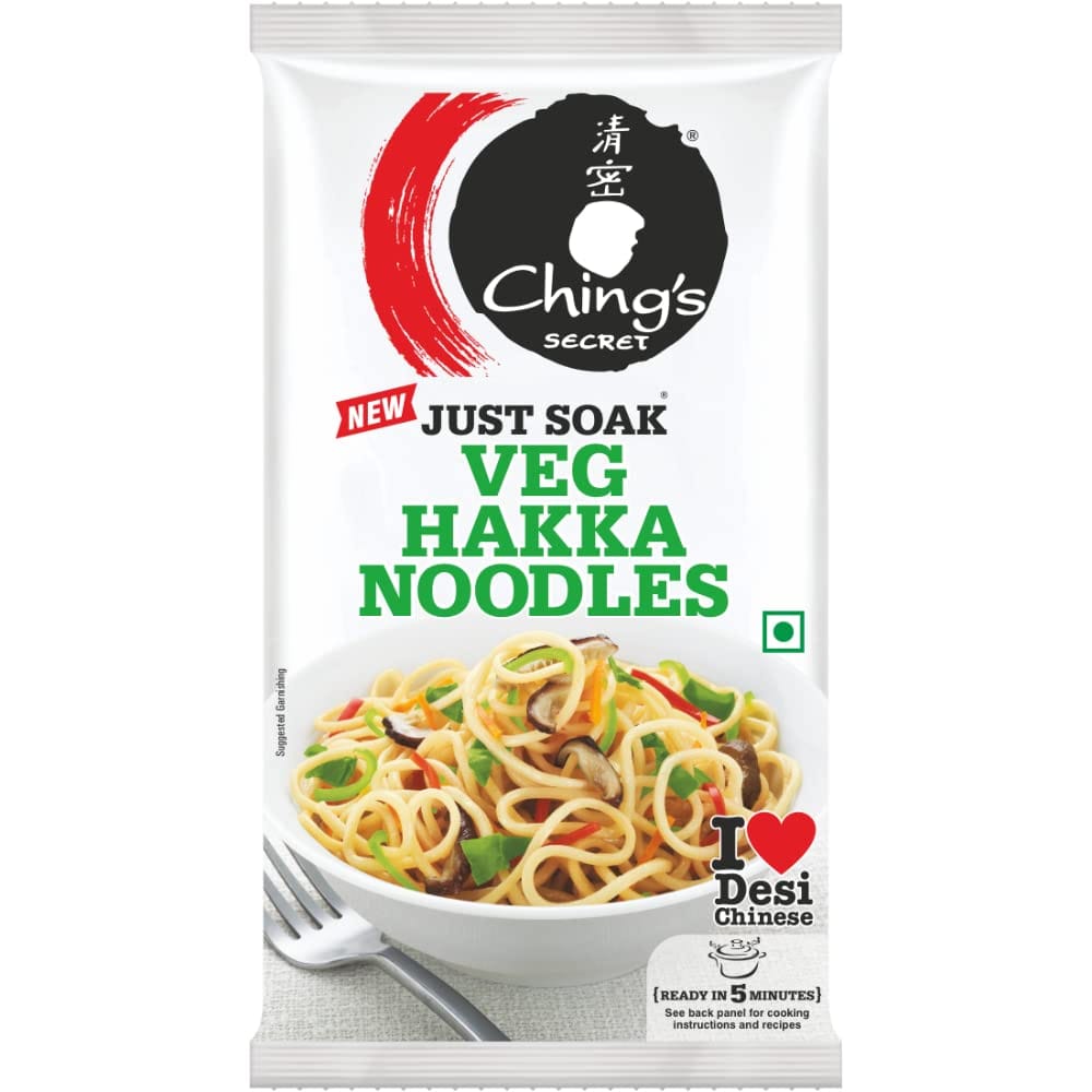Ching's Secret Just Soak Veg Hakka Noodles, 140 G