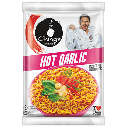 Ching's Secret Hot Garlic Instant Noodles, 60 G Pouch