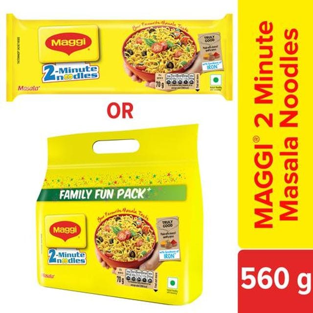 Maggi 2, Min Masala Instant Noodles, 560 G Pouch