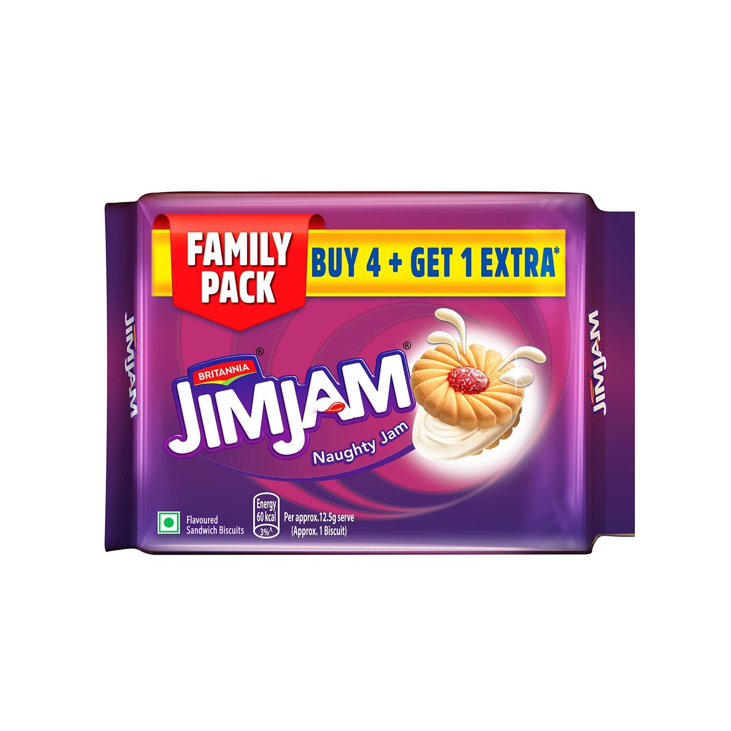 Britannia Treat Jim Jam (4+1), 460G Or 500G On Pack Combi
