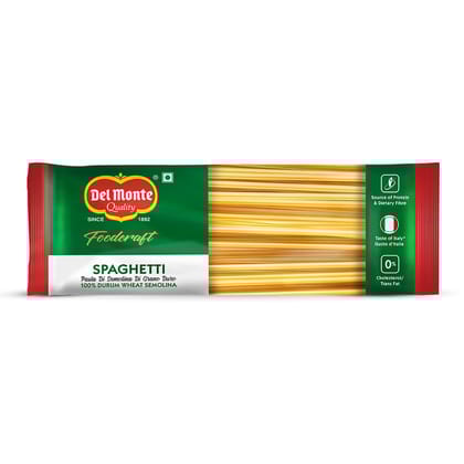 Del Monte Foodcraft Spaghetti Pasta (100% Durum Wheat, No Maida), 500 Grams