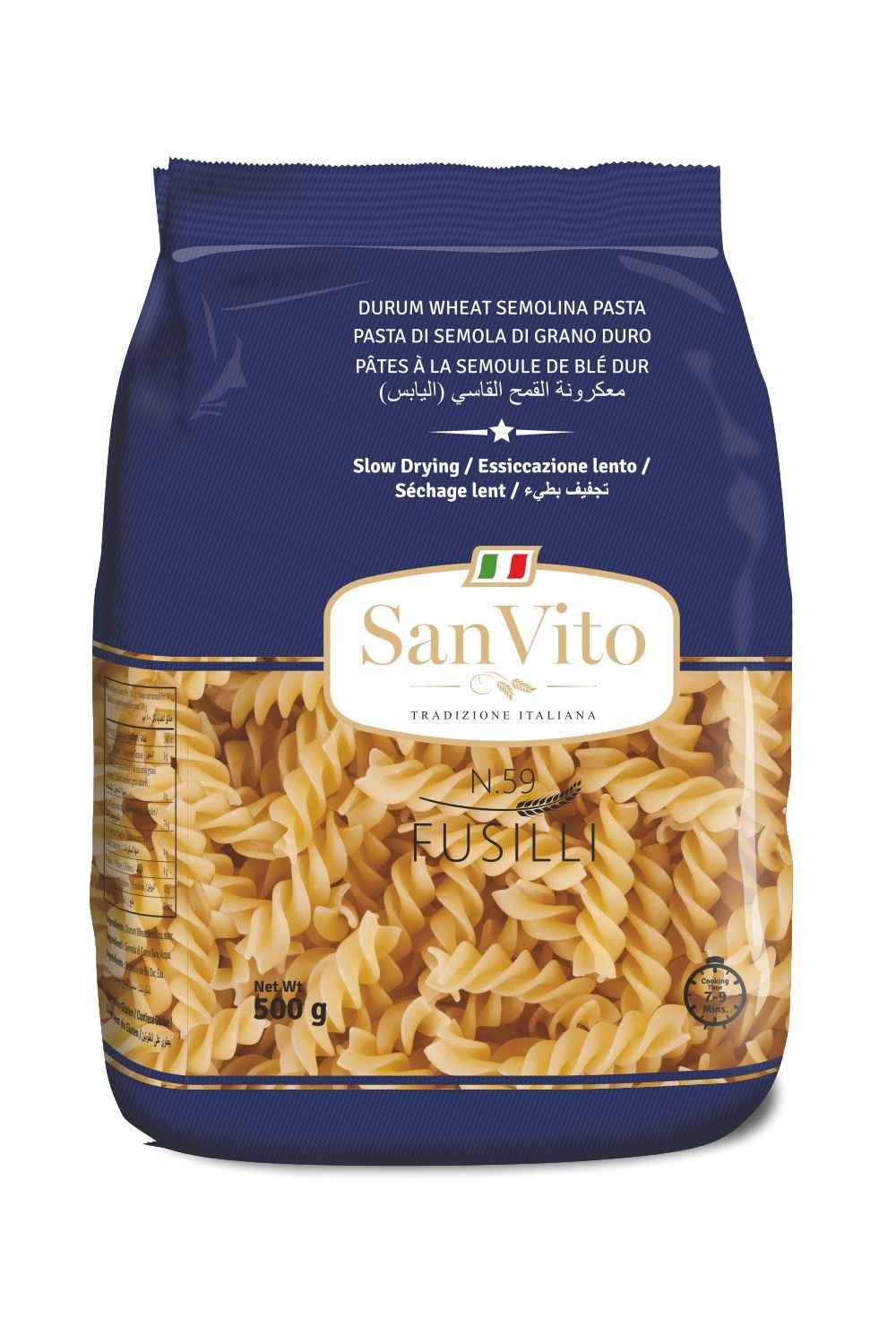 San Vito Durum Wheat Pasta, Fusilli (N.59), 500 G