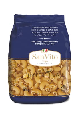 San Vito Durum Wheat Pasta, Chifferi Rigati (N.49), 500 G