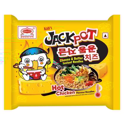 Kab's Jackpot Hot Chicken Cheese & Butter Instant Noodles, 3.53 Oz, 100 G
